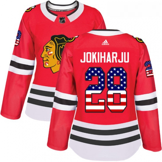 Womens Adidas Chicago Blackhawks 28 Henri Jokiharju Authentic Re