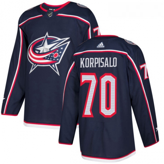 Youth Adidas Columbus Blue Jackets 70 Joonas Korpisalo Premier Navy Blue Home NHL Jersey