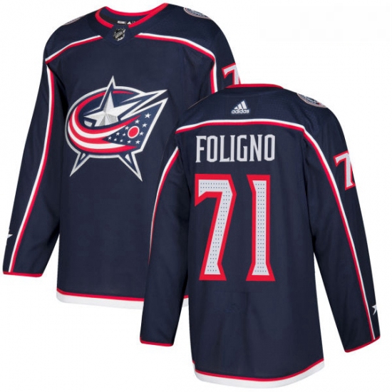 Youth Adidas Columbus Blue Jackets 71 Nick Foligno Authentic Navy Blue Home NHL Jersey