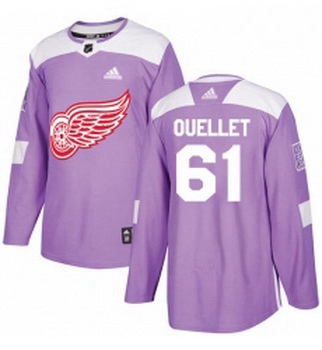 Youth Adidas Detroit Red Wings 61 Xavier Ouellet Authentic Purpl