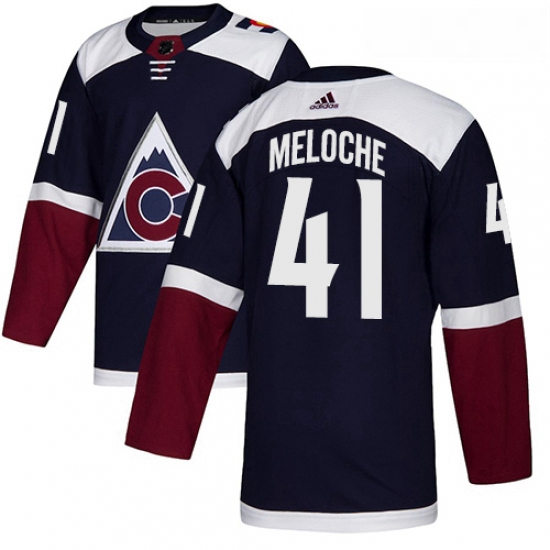 Youth Adidas Colorado Avalanche 41 Nicolas Meloche Authentic Navy Blue Alternate NHL Jersey