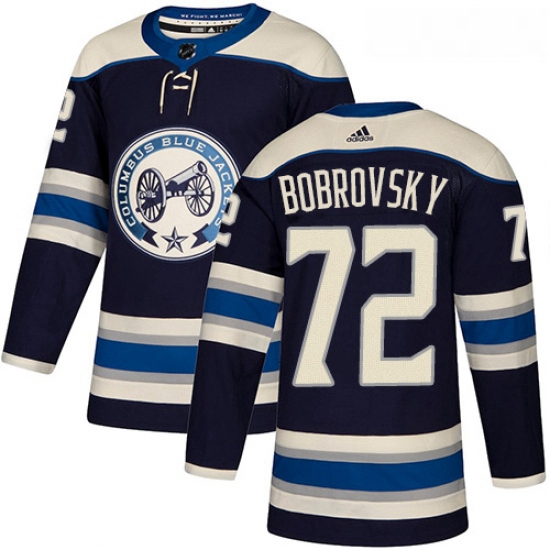 Youth Adidas Columbus Blue Jackets 72 Sergei Bobrovsky Authentic