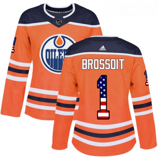 Womens Adidas Edmonton Oilers 1 Laurent Brossoit Authentic Orang