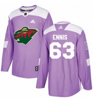 Youth Adidas Minnesota Wild 63 Tyler Ennis Authentic Purple Fights Cancer Practice NHL Jersey