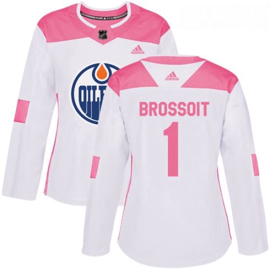 Womens Adidas Edmonton Oilers 1 Laurent Brossoit Authentic White