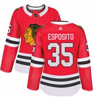 Womens Adidas Chicago Blackhawks 35 Tony Esposito Authentic Red 