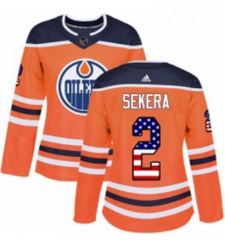 Womens Adidas Edmonton Oilers 2 Andrej Sekera Authentic Orange U