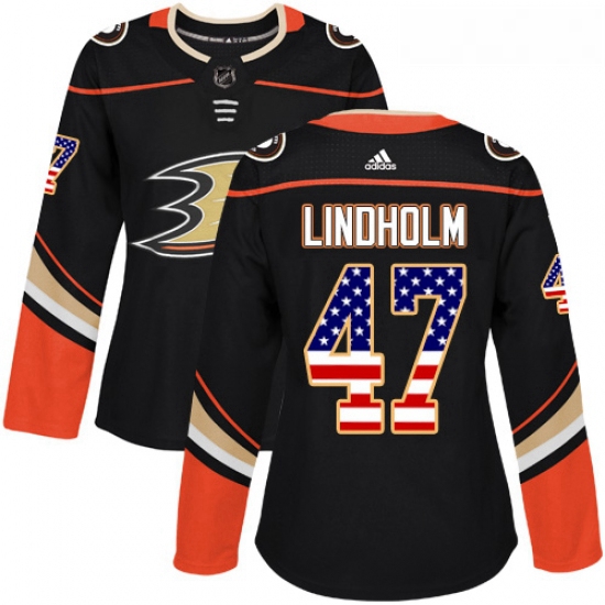 Womens Adidas Anaheim Ducks 47 Hampus Lindholm Authentic Black U