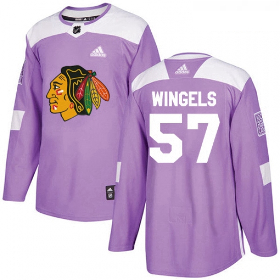 Youth Adidas Chicago Blackhawks 57 Tommy Wingels Authentic Purpl