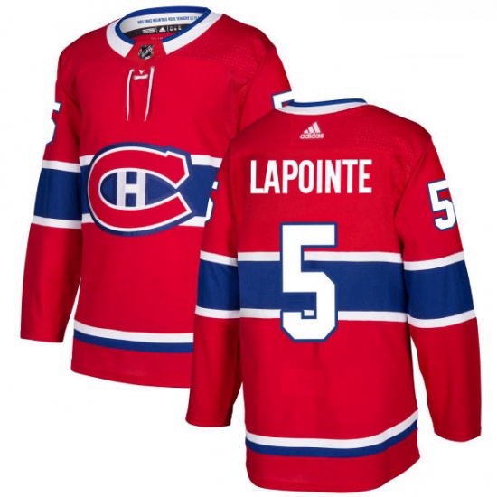 Youth Adidas Montreal Canadiens 5 Guy Lapointe Authentic Red Home NHL Jersey