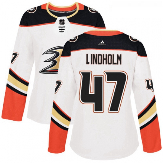 Womens Adidas Anaheim Ducks 47 Hampus Lindholm Authentic White A