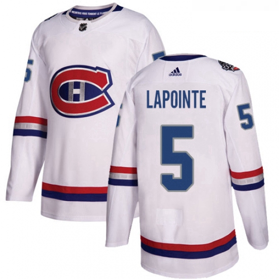 Youth Adidas Montreal Canadiens 5 Guy Lapointe Authentic White 2017 100 Classic NHL Jersey