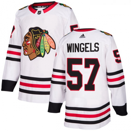 Youth Adidas Chicago Blackhawks 57 Tommy Wingels Authentic White Away NHL Jersey