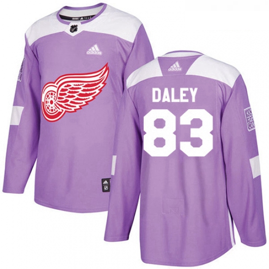 Youth Adidas Detroit Red Wings 83 Trevor Daley Authentic Purple 