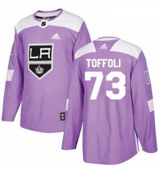 Youth Adidas Los Angeles Kings 73 Tyler Toffoli Authentic Purple Fights Cancer Practice NHL Jersey