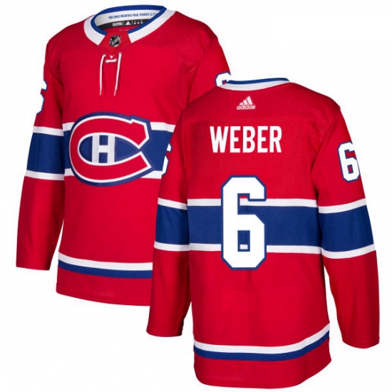 Youth Adidas Montreal Canadiens 6 Shea Weber Authentic Red Home NHL Jersey