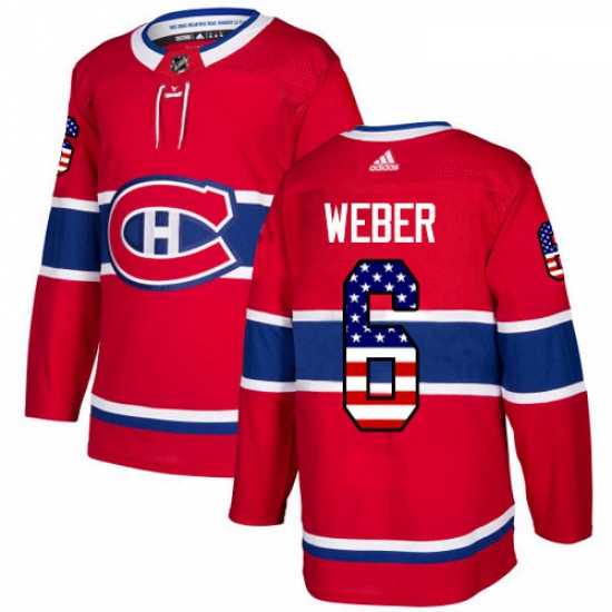 Youth Adidas Montreal Canadiens 6 Shea Weber Authentic Red USA Flag Fashion NHL Jersey
