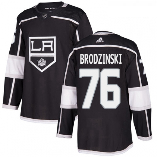 Youth Adidas Los Angeles Kings 76 Jonny Brodzinski Authentic Black Home NHL Jersey