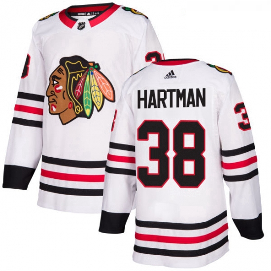 Womens Adidas Chicago Blackhawks 38 Ryan Hartman Authentic White