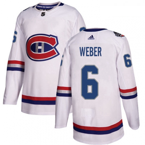 Youth Adidas Montreal Canadiens 6 Shea Weber Authentic White 2017 100 Classic NHL Jersey