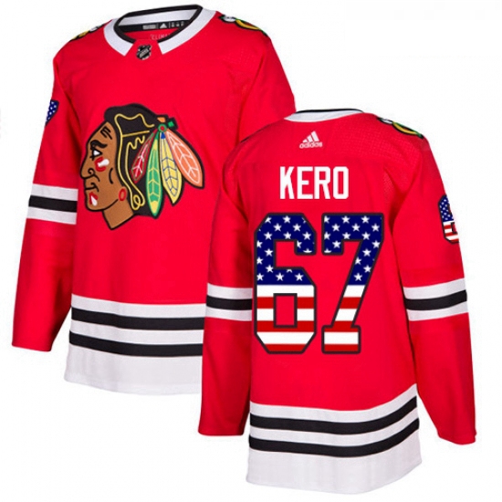 Youth Adidas Chicago Blackhawks 67 Tanner Kero Authentic Red USA