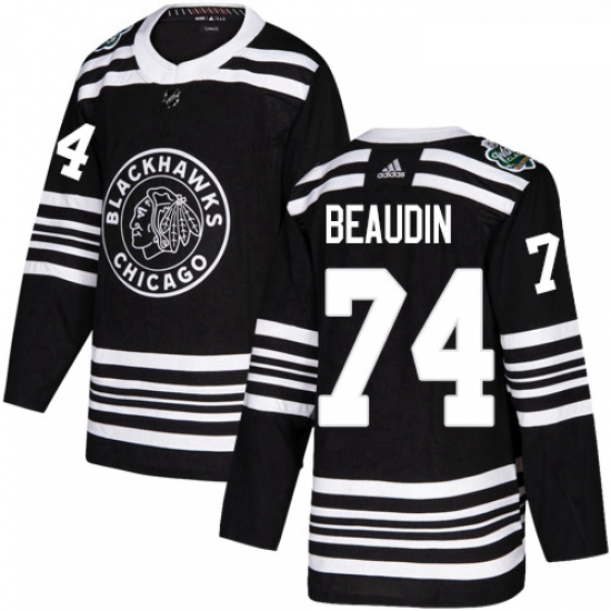 Youth Adidas Chicago Blackhawks 74 Nicolas Beaudin Authentic Bla