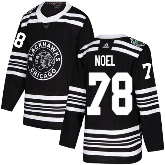 Youth Adidas Chicago Blackhawks 78 Nathan Noel Authentic Black 2019 Winter Classic NHL Jersey