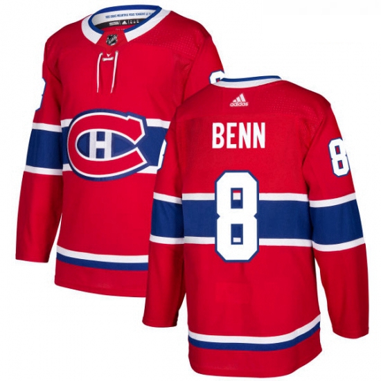 Youth Adidas Montreal Canadiens 8 Jordie Benn Authentic Red Home NHL Jersey