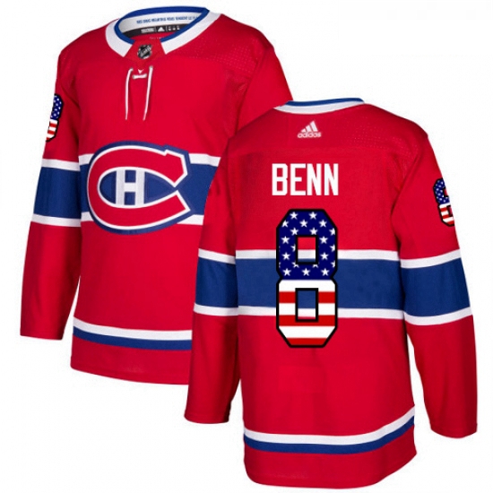 Youth Adidas Montreal Canadiens 8 Jordie Benn Authentic Red USA 