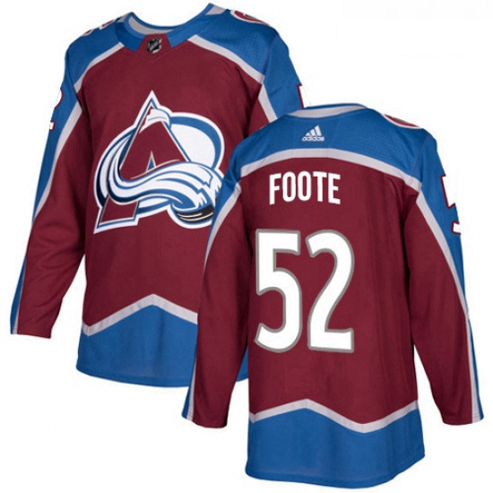 Youth Adidas Colorado Avalanche 52 Adam Foote Authentic Burgundy Red Home NHL Jersey