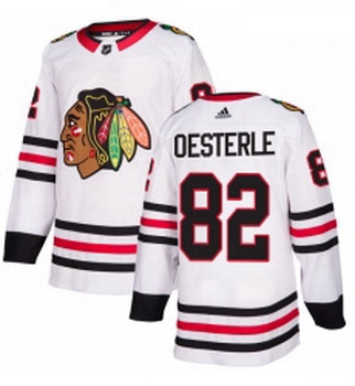 Youth Adidas Chicago Blackhawks 82 Jordan Oesterle Authentic White Away NHL Jersey