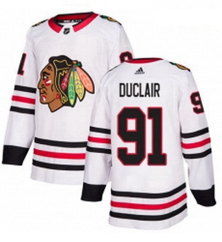 Youth Adidas Chicago Blackhawks 91 Anthony Duclair Authentic White Away NHL Jersey