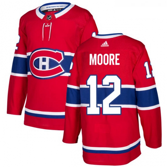 Youth Adidas Montreal Canadiens 12 Dickie Moore Premier Red Home NHL Jersey