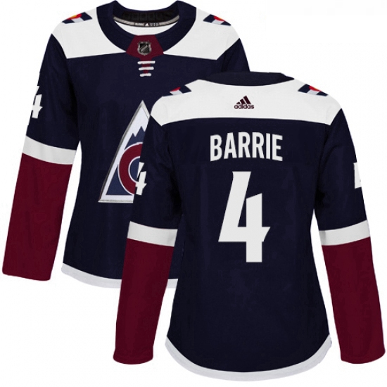 Womens Adidas Colorado Avalanche 4 Tyson Barrie Authentic Navy Blue Alternate NHL Jersey