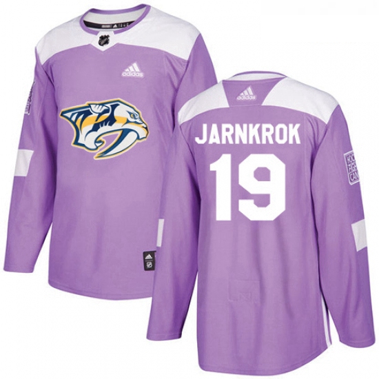 Youth Adidas Nashville Predators 19 Calle Jarnkrok Authentic Purple Fights Cancer Practice NHL Jerse