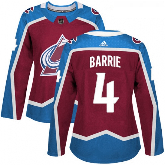 Womens Adidas Colorado Avalanche 4 Tyson Barrie Premier Burgundy Red Home NHL Jersey