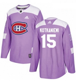 Youth Adidas Montreal Canadiens 15 Jesperi Kotkaniemi Authentic Purple Fights Cancer Practice NHL Je