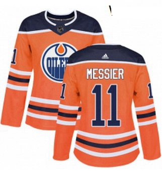 Womens Adidas Edmonton Oilers 11 Mark Messier Authentic Orange Home NHL Jersey