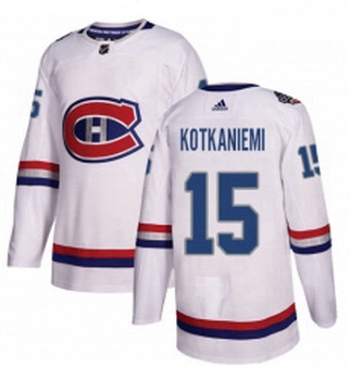 Youth Adidas Montreal Canadiens 15 Jesperi Kotkaniemi Authentic White 2017 100 Classic NHL Jersey