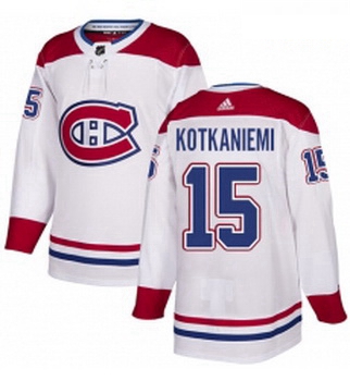 Youth Adidas Montreal Canadiens 15 Jesperi Kotkaniemi Authentic White Away NHL Jersey