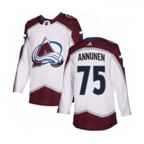 Youth Adidas Colorado Avalanche 75 Justus Annunen Authentic White Away NHL Jersey