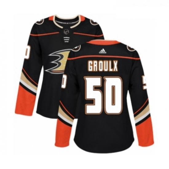 Womens Adidas Anaheim Ducks 50 Benoit Olivier Groulx Premier Black Home NHL Jersey