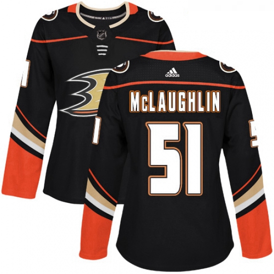 Womens Adidas Anaheim Ducks 51 Blake McLaughlin Authentic Black Home NHL Jersey