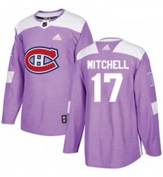 Youth Adidas Montreal Canadiens 17 Torrey Mitchell Authentic Purple Fights Cancer Practice NHL Jerse