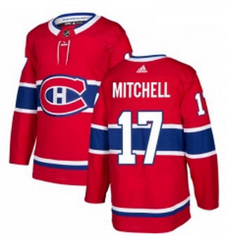 Youth Adidas Montreal Canadiens 17 Torrey Mitchell Authentic Red Home NHL Jersey