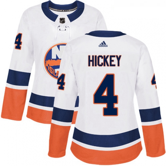 Womens Adidas New York Islanders 4 Thomas Hickey Authentic White Away NHL Jersey