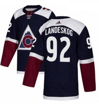 Youth Adidas Colorado Avalanche 92 Gabriel Landeskog Authentic Navy Blue Alternate NHL Jersey