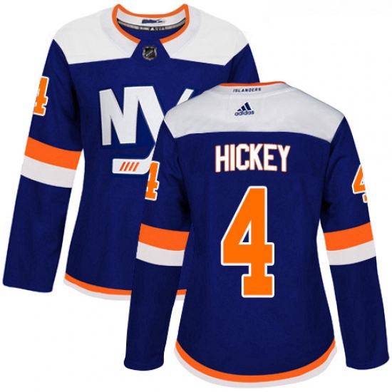 Womens Adidas New York Islanders 4 Thomas Hickey Premier Blue Alternate NHL Jersey