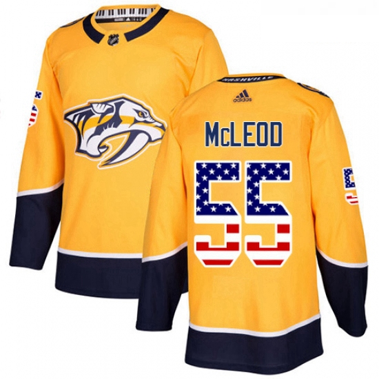 Youth Adidas Nashville Predators 55 Cody McLeod Authentic Gold USA Flag Fashion NHL Jersey