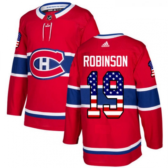 Youth Adidas Montreal Canadiens 19 Larry Robinson Authentic Red USA Flag Fashion NHL Jersey